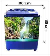 Psychedelic Collection Decorative Abstract Tree Leaves Nature Water Washing Machine Sticker (Multicolor PVC Vinyl 86x60)-thumb2