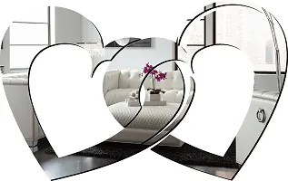 Psychedelic Collection Decorative Hearts Mirror Silver Acrylic Sticker Hexagon Mirror, Hexagon Mirror Wall Stickers, Mirror Stickers for Wall Large Size, Sticker Mirror-thumb2