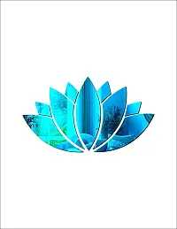 Psychedelic Collection Beautiful Lotus Flower Blue Acrylic Sticker Hexagon Mirror, Hexagon Mirror Wall Stickers, Mirror Stickers for Wall Large Size, Sticker Mirror-thumb2