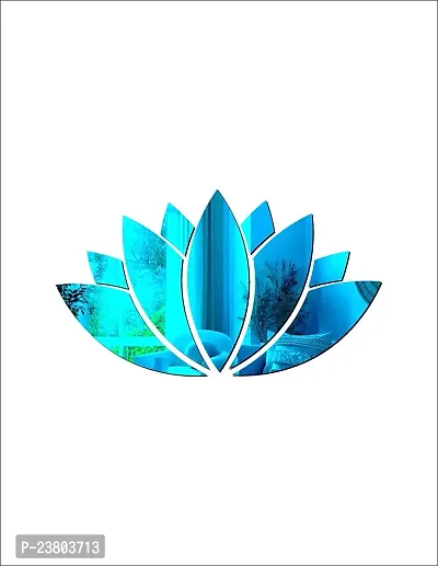 Psychedelic Collection Beautiful Lotus Flower Blue Acrylic Sticker Hexagon Mirror, Hexagon Mirror Wall Stickers, Mirror Stickers for Wall Large Size, Sticker Mirror-thumb3