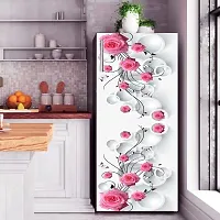 Trendy Beautifull Pink Flower Decorative Fridge Sticker(Multicolor Vinyl 120X60)-Sdpcfs363-thumb2