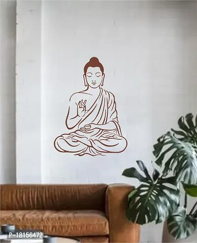 Trendy Meditation Buddha Decorative Pvc Vinyl Wall Sticker (Multicolor, 70 Cm X 52 Cm)-thumb4