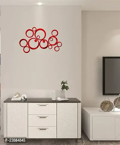 Psychedelic Collection Decorative red Acrylic Sticker Hexagon Mirror, Hexagon Mirror Wall Stickers, Mirror Stickers for Wall Large Size, Sticker Mirror