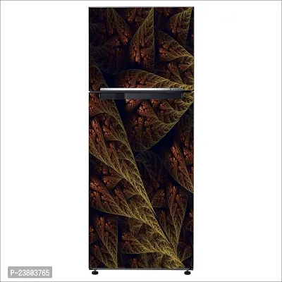 Psychedelic Collection Leaves Fractals brownDecorative Extra Large PVC Vinyl Fridge Sticker (Multicolor, 60 cm X 160 cm)-thumb3