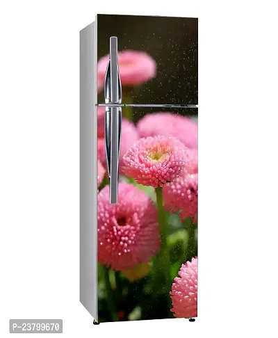 Psychedelic Collection Decorative so Pretty Pink Flower and rain Drops, Nature, Flower Garden Wallpaper Sticker for Fridge Decor 60 cm X 160 cm-thumb0