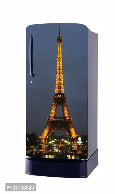 Psychedelic Collection - Vinly Eiffel Tower Decorate with Lighting Self Adhesive Vinyl Sticker Fridge wrap Decorative Sticker (PVC Vinyl Covering Area 60 cm X 160 cm )HK