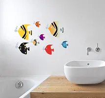 Psychedelic Collection Fish with Water Bubble Decorative PVC Vinyl Wall Sticker (Multicolor, 50 cm X 90 cm)-thumb3