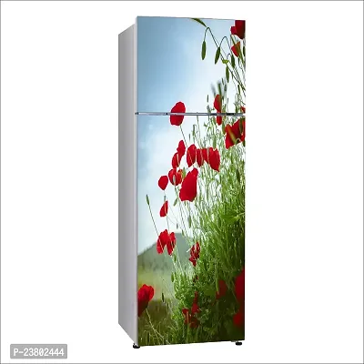 Psychedelic Collection Decorative Poppy Family Flowering Plant Plant stem Flower Coquelicot Extra Large Sticker for Fridge Decor (PVC Vinyl, Multicolor, 60 cm X 160 cm)-thumb2