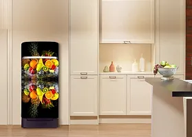 Trendy Fruits Water Splash Fridge Decorative Sticker(Multicolor Vinyl 120X60)-Sdpcfs372-thumb3