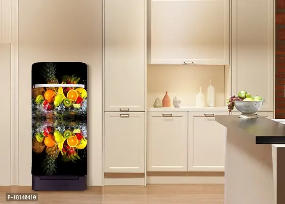 Trendy Fruits Water Splash Fridge Decorative Sticker(Multicolor Vinyl 120X60)-Sdpcfs372-thumb4