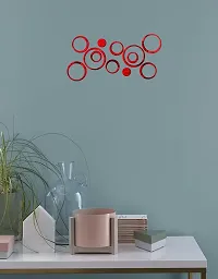 Psychedelic Collection red Acrylic Rings Mirror Wall Sticker Hexagon Mirror, Hexagon Mirror Wall Stickers, Mirror Stickers for Wall Large Size, Sticker Mirror-thumb1