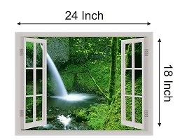 Psychedelic Collection Beautiful Natural Water Fall Window Illution Wall Sticker (PVC Vinyl, Multicolour, Wall Covering 61 cm X 46 cm)_PCWI11-thumb4