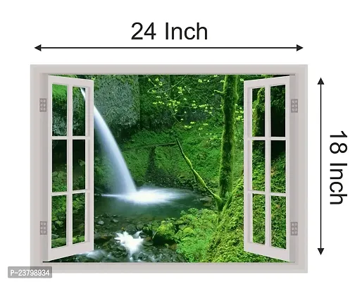 Psychedelic Collection Beautiful Natural Water Fall Window Illution Wall Sticker (PVC Vinyl, Multicolour, Wall Covering 61 cm X 46 cm)_PCWI11-thumb5