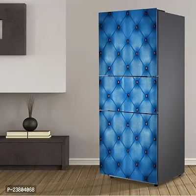 Psychedelic Collection Leather Electric Blue Texture Pattern textileDecorative Extra Large PVC Vinyl Fridge Sticker (Multicolor, 60 cm X 160 cm)-thumb5