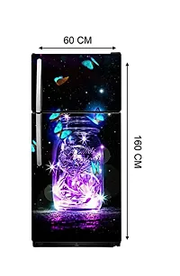 Psychedelic Collection Flying Butterfly Over The Sparking Glass Container Decorative Extra Large PVC Vinyl Fridge Sticker (Multicolor, 60 cm X 160 cm)_PCFS289_WP-thumb2