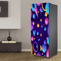 Psychedelic Collection Decorative Abstract Multicolor 3D Square, Circle, and Rectangular Shape Design Wallpaper Sticker for Fridge Decor 60 cm X 160 cm-thumb4