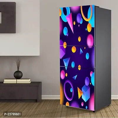 Psychedelic Collection Decorative Abstract Multicolor 3D Square, Circle, and Rectangular Shape Design Wallpaper Sticker for Fridge Decor 60 cm X 160 cm-thumb5