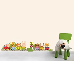 Psychedelic Collection Decorative Cartoon Toy Train for Kids Room Decorative Wall Sticker (PVC Vinyl, Multicolor, W 60 cm X H 63 cm)-thumb1