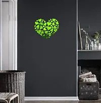 Psychedelic Collection Beautiful Hearts Green Acrylic Sticker Hexagon Mirror, Hexagon Mirror Wall Stickers, Mirror Stickers for Wall Large Size, Sticker Mirror-thumb1