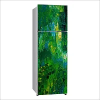 Trendy Decorative Leaf Canvas Botany Water Green Fridge Double Single Door Decorative Sticker (Pvc Vinyl, Multicolor, 60 Cm X 160 Cm) Fd935New-thumb1