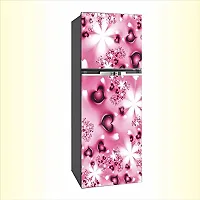 Trendy Decorative Qute Heartspink Abstract Effect Fridge Wallpaper Poster Self Adhesive Vinyl Fridge Wrap Decorative Wall Sticker (Pvc Vinyl, Multicolor, 60 Cm X 160 Cm)-thumb1