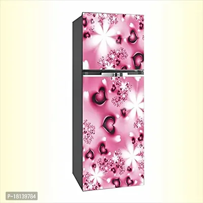 Trendy Decorative Qute Heartspink Abstract Effect Fridge Wallpaper Poster Self Adhesive Vinyl Fridge Wrap Decorative Wall Sticker (Pvc Vinyl, Multicolor, 60 Cm X 160 Cm)-thumb2