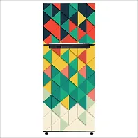 Trendy Background Geometric Triangle Patterndecorative Extra Large Pvc Vinyl Fridge Sticker (Multicolor, 60 Cm X 160 Cm)-thumb2