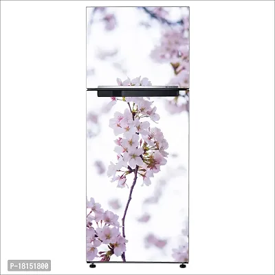 Trendy White Flower With Blurr Bckgrounddecorative Extra Large Pvc Vinyl Fridge Sticker (Multicolor, 60 Cm X 160 Cm)-thumb3