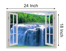 Psychedelic Collection Beautiful Natural Water Fall Window Illution Wall Sticker (PVC Vinyl, Multicolour, Wall Covering 61 cm X 46 cm)_PCWI22-thumb4