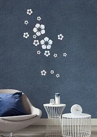 Psychedelic Collection Decorative Flowers Mirror Silver Acrylic Sticker Hexagon Mirror, Hexagon Mirror Wall Stickers, Mirror Stickers for Wall Large Size, Sticker Mirror-thumb1