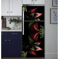 Byte Shop Decorative Green Leaves Flower Black 3D Extra Large Abstract Wall Fridge Sticker (PVC Vinyl)-thumb2