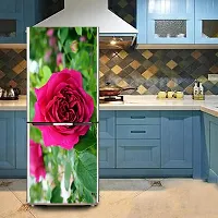 Psychedelic Collection Potted Red Rose with Green leavesDecorative Extra Large PVC Vinyl Fridge Sticker (Multicolor, 60 cm X 160 cm)_FD609_WP-thumb3