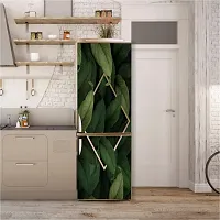 Psychedelic Collection Abstract Decorative 3D Leaves with Dark Background Extra lardge Fridge Sticker for Fridge Decor (PVC Vinyl Multicolor)-thumb3