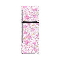 Psychedelic Collection Abstract Decorative White Flower  Pink Flower Vinyl Fridge Cover Wallpaper Poster Adhesive Vinyl Sticker Fridge wrap Decorative Sticker (PVC Vinyl Covering Area 60cm X 160cm)-thumb2