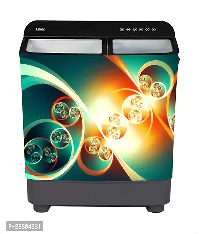 Psychedelic Collection decoartive Abstract Light Beautiful washingmachine Sticker (Multicolor PVC Vinyl 86x60)-thumb2