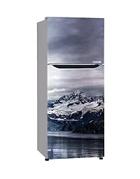 Psychedelic Collection Snow Mountain Water Fridge Wallpaper Poster Adhesive Vinyl Sticker Fridge wrap Sticker Double Single Door Decorative Fridge Sticker (PVC Vinyl, Multicolor, 60 cm X 160 cm)-thumb1