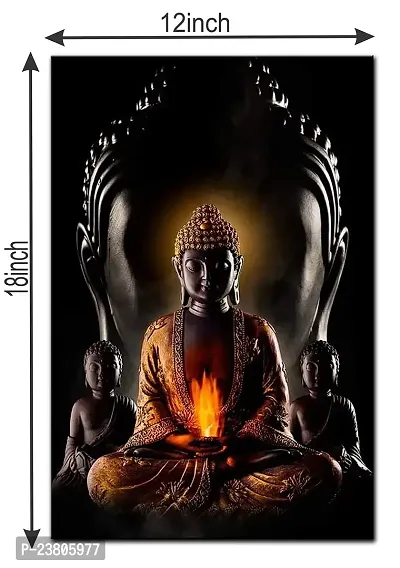 Psychedelic Collection ful Black Buddha Multicolor Wall Posters 18x12-thumb5