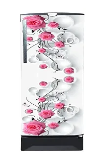 Trendy Beautifull Pink Flower Decorative Fridge Sticker(Multicolor Vinyl 120X60)-Sdpcfs363-thumb1