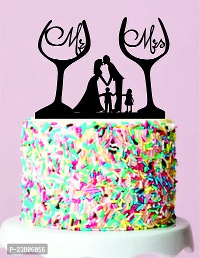 Psychedelic Collection mr .mrs Black Acrylic Cake Toppers_CT-B-20-thumb3