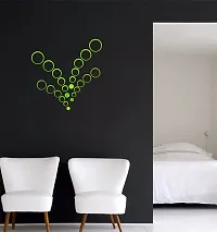 Psychedelic Collection Green Acrylic Rings Set Wall Sticker Hexagon Mirror, Hexagon Mirror Wall Stickers, Mirror Stickers for Wall Large Size, Sticker Mirror-thumb1