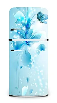 Psychedelic Collection Beatiful Flower with Butterfly Decorative Extra Large PVC Vinyl Fridge Sticker (Multicolor, 60 cm X 160 cm)_PCFS296_WP-thumb1