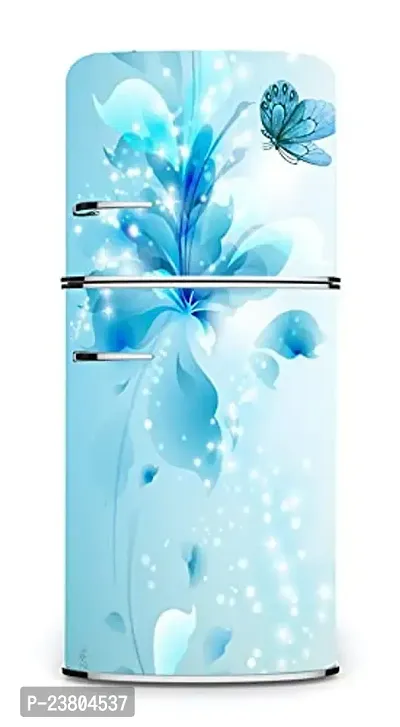 Psychedelic Collection Beatiful Flower with Butterfly Decorative Extra Large PVC Vinyl Fridge Sticker (Multicolor, 60 cm X 160 cm)_PCFS296_WP-thumb2