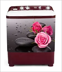 Psychedelic Collection Decorative Pink Flower Stone Washing Machine Sticker (Multicolor PVC Vinyl 86x60)-thumb1