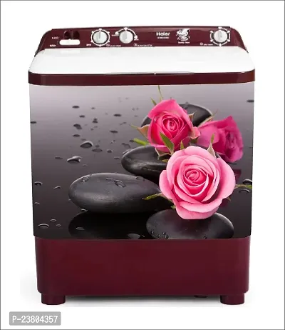 Psychedelic Collection Decorative Pink Flower Stone Washing Machine Sticker (Multicolor PVC Vinyl 86x60)-thumb2