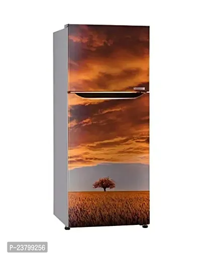 Psychedelic Collection 3D Sunset Natural Sky Tree Grass Fridge Wallpaper Poster Adhesive Vinyl Sticker Fridge wrap Decorative Sticker (PVC Vinyl Covering Area 60cm X 160cm)-thumb4