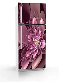 Advait Designs Purpel Flower Decorative Fridge Sticker Adhesive (PVC Vinyl Covering Area 60cm X 160cm)-thumb1