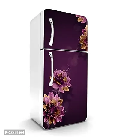 Psychedelic Collection Purple Flower Decorative Extra Large PVC Vinyl Fridge Sticker (Multicolor, 60 cm X 160 cm)_PCFS249_WP-thumb0