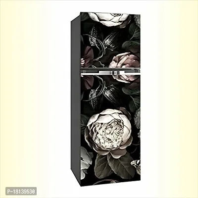 Trendy Abstract Flower Design Fridge Wallpaper Poster Self Adhesive Vinyl Fridge Wrap Decorative Wall Sticker (Pvc Vinyl, Multicolor, 60 Cm X 160 Cm)-thumb2