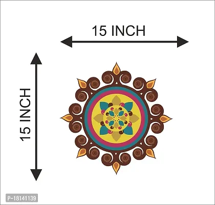 Trendy Diwali Special - Decorative Multicolored Rangoli Floor Sticker - Size 38 Cm X 38 Cm-thumb4