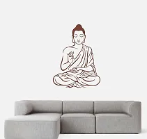 Trendy Meditation Buddha Decorative Pvc Vinyl Wall Sticker (Multicolor, 70 Cm X 52 Cm)-thumb1